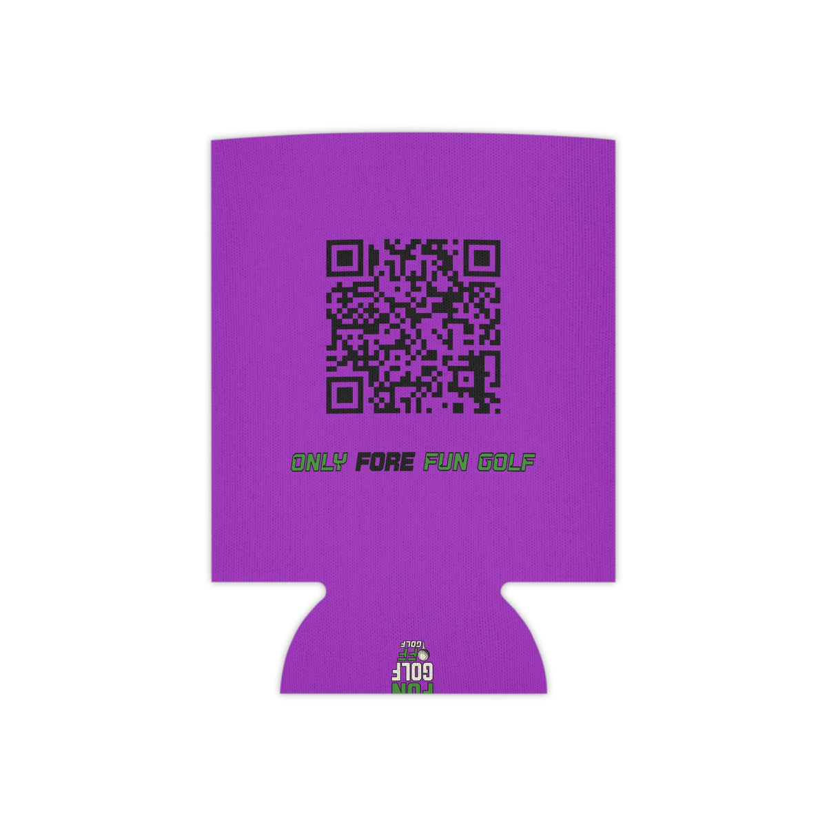 Regular and Slim Can Cooler — 'Take the Fun Seriously' Beverage Cooler with QR Code Design - Purple