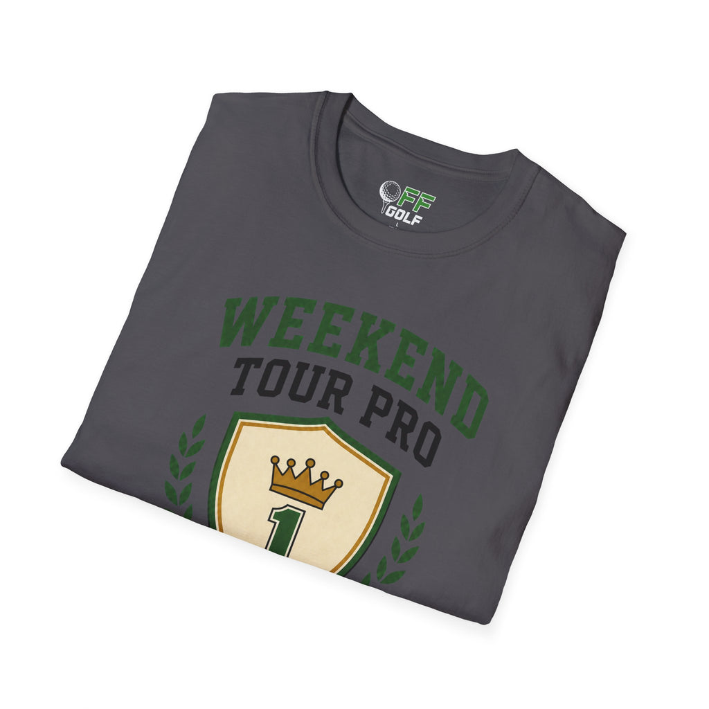 Weekend Tour Pro Golf T-Shirt — "Weekend Tour Pro" Crest Tee for Casual Golfers (16 colors)