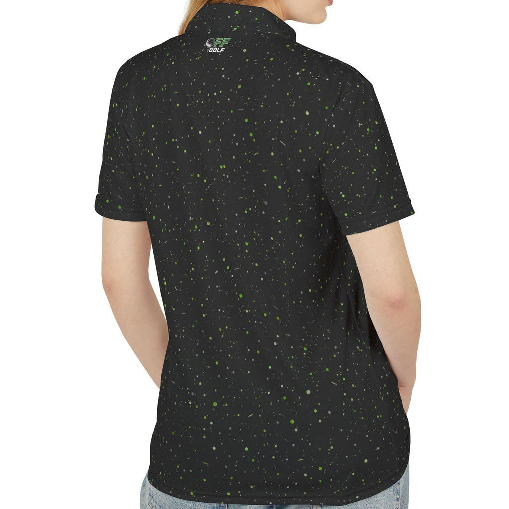 Golf Polo Shirt — Black Speckled Performance Polo Shirt