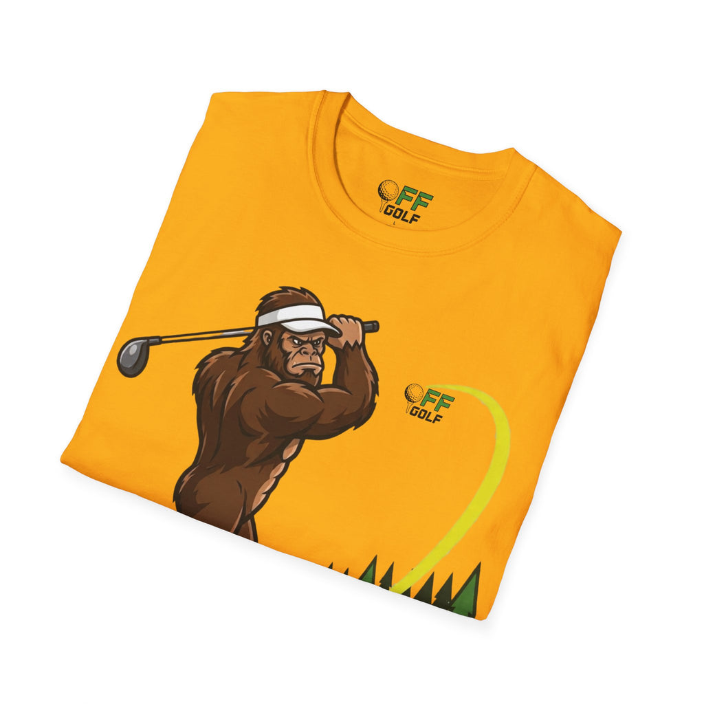 Sasquatch Golf Graphic T-Shirt — Bigfoot Golfer Funny Tee (16 colors)