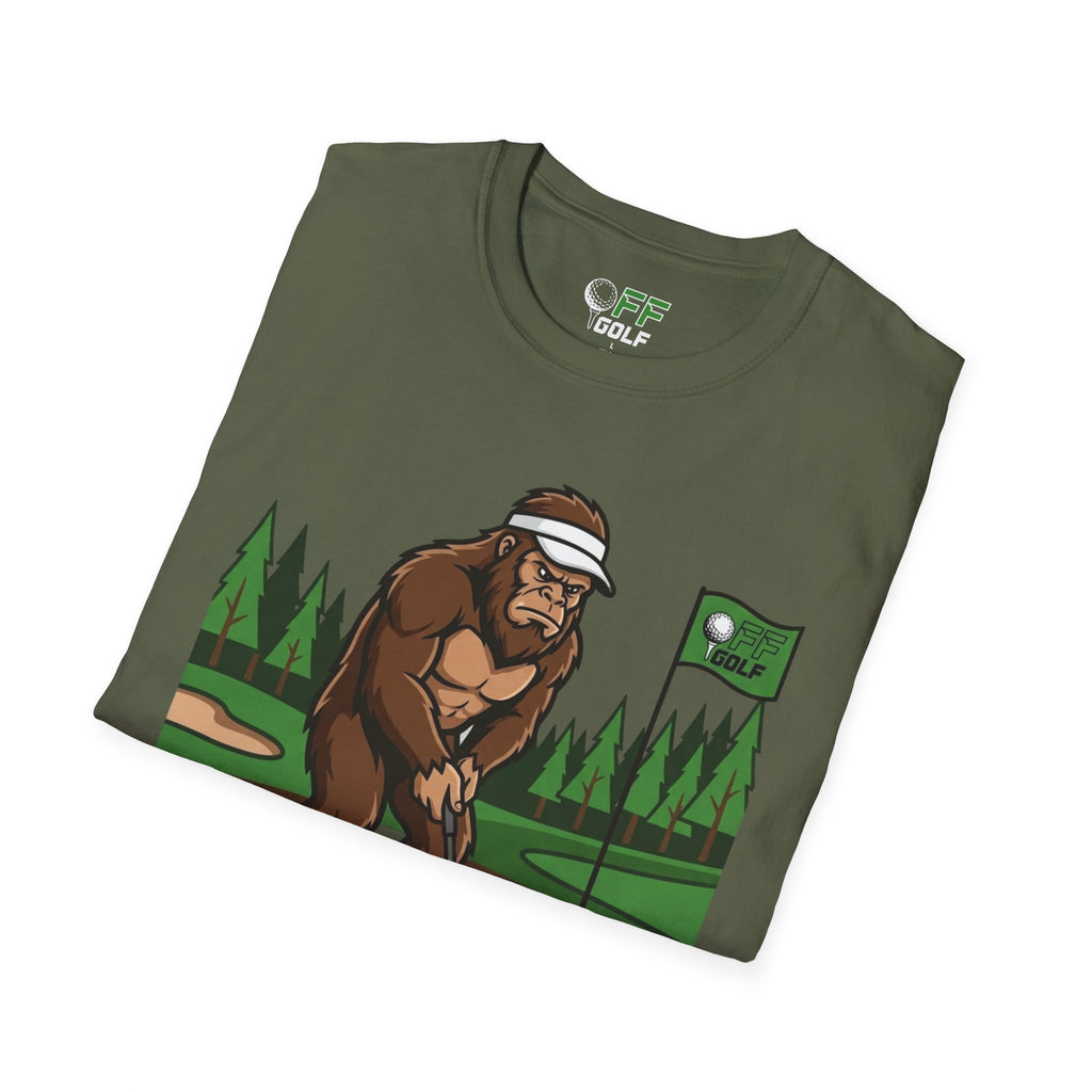 Bigfoot Golfer T-Shirt — Funny Sasquatch Putting Design Tee (16 colors)