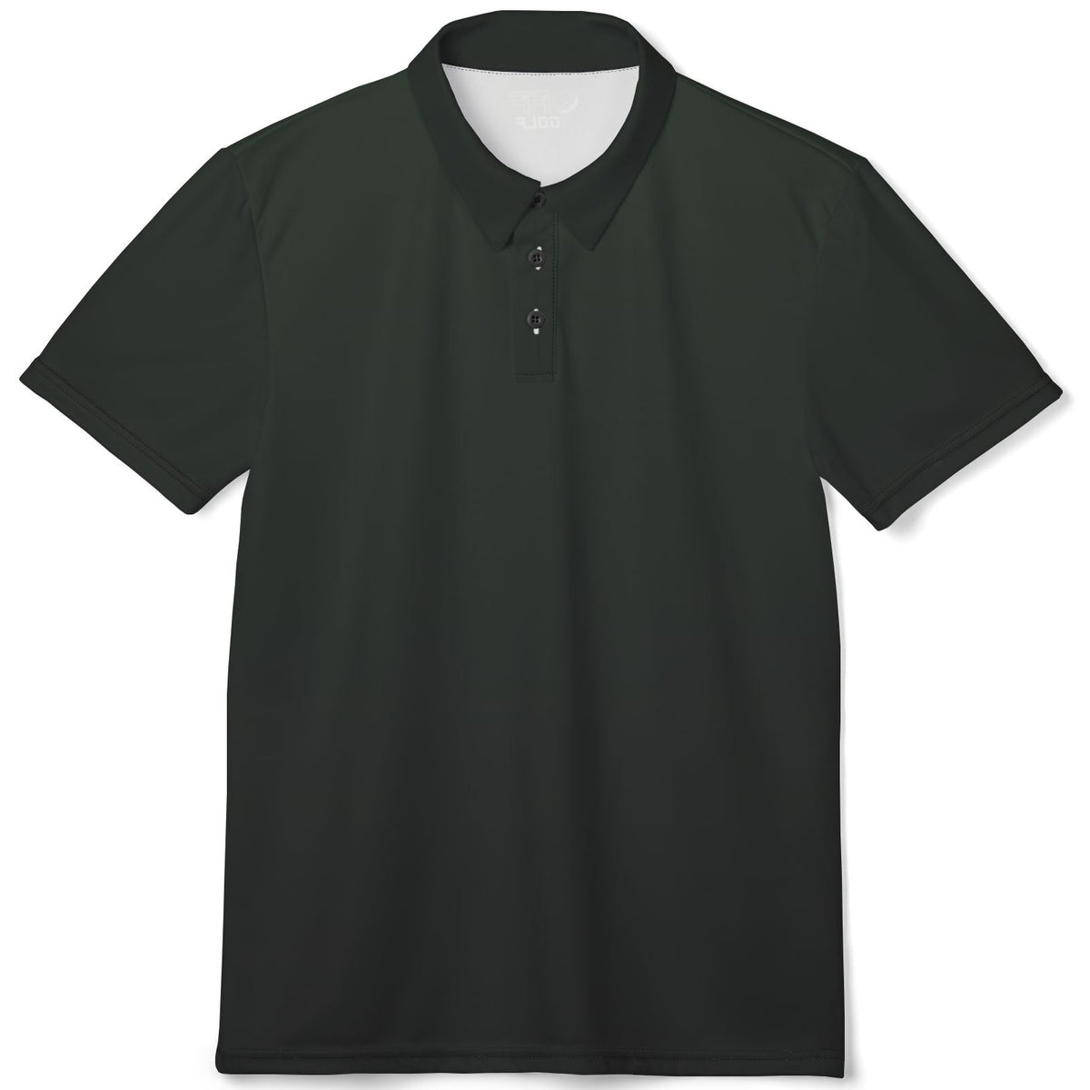Black and white patterned polo shirt on a white background