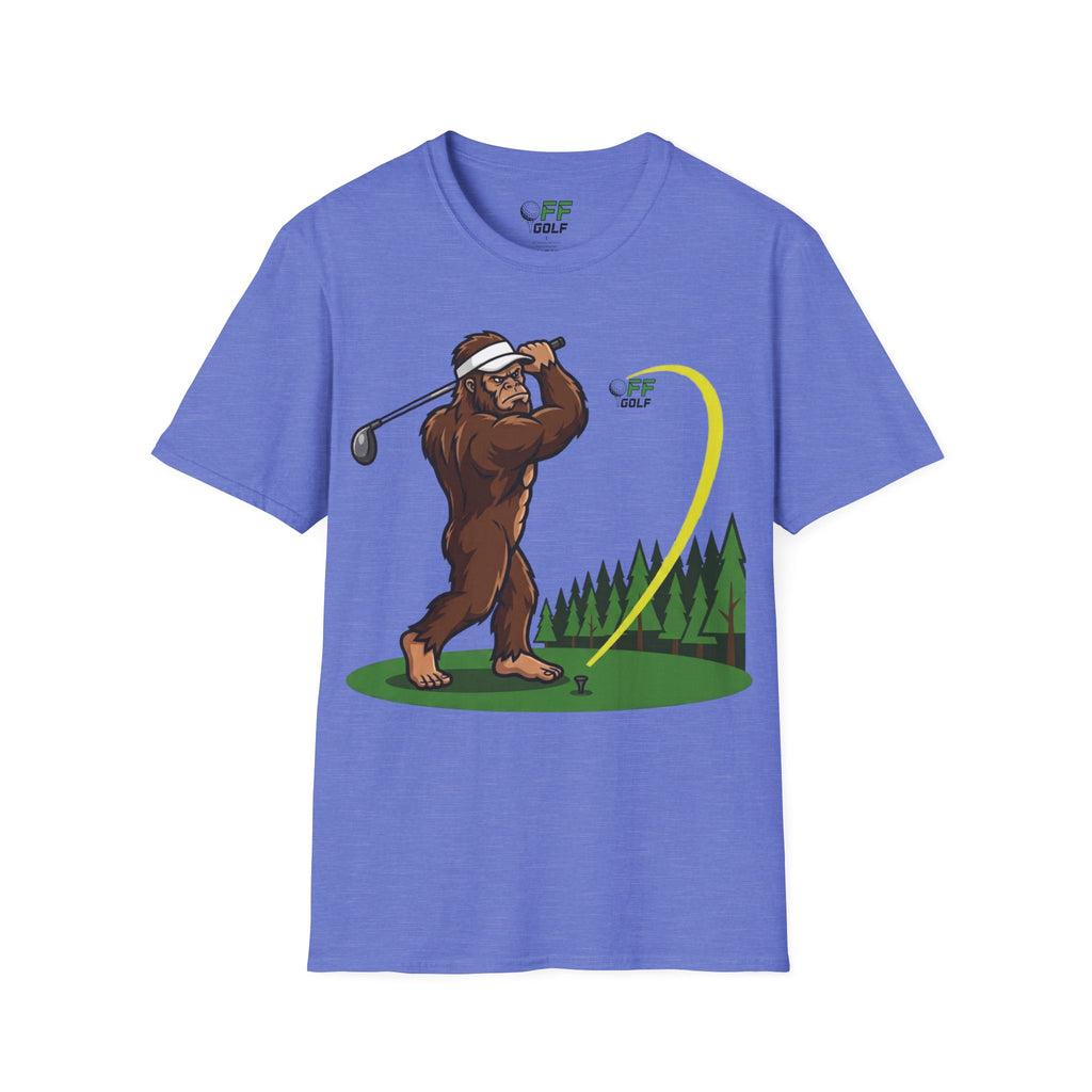 Sasquatch Golf Graphic T-Shirt — Bigfoot Golfer Funny Tee (16 colors)