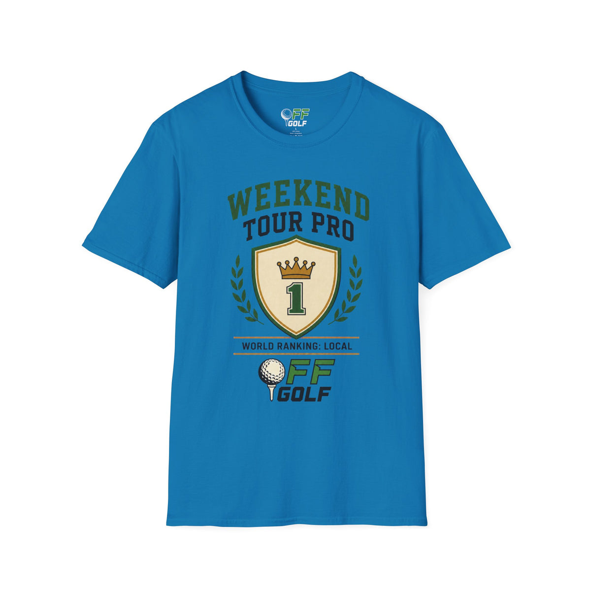 Weekend Tour Pro Golf T-Shirt — "Weekend Tour Pro" Crest Tee for Casual Golfers (16 colors)