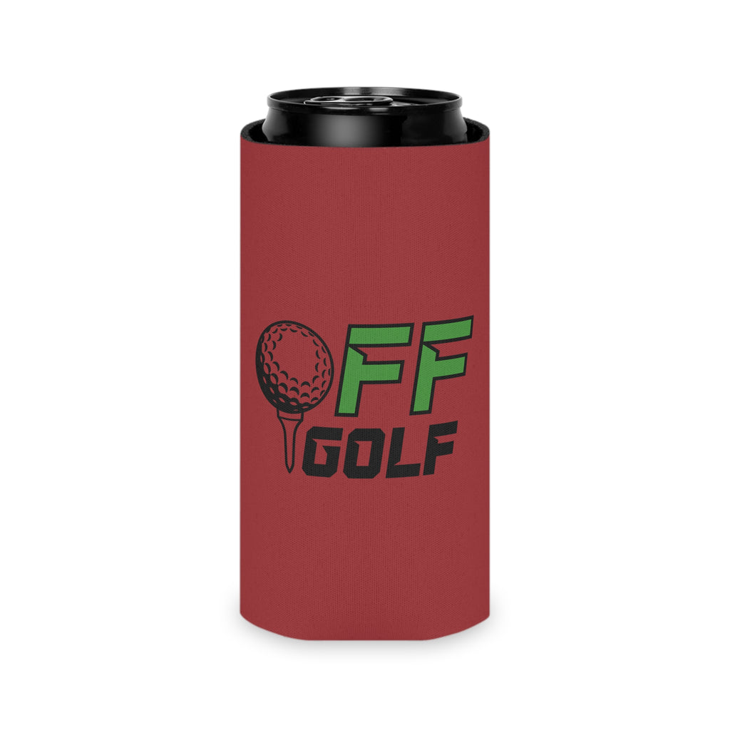 Can Cooler — "Only Fore Fun Golf" QR Code Beverage Cooler - Red