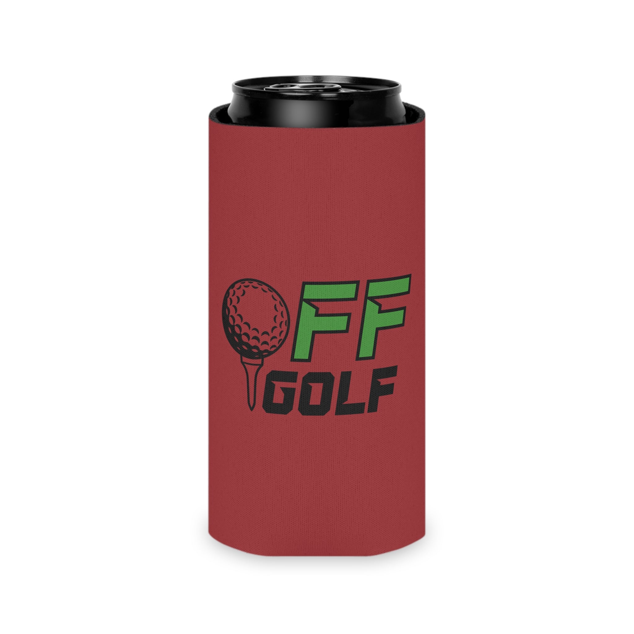 Can Cooler — "Only Fore Fun Golf" QR Code Beverage Cooler - Red