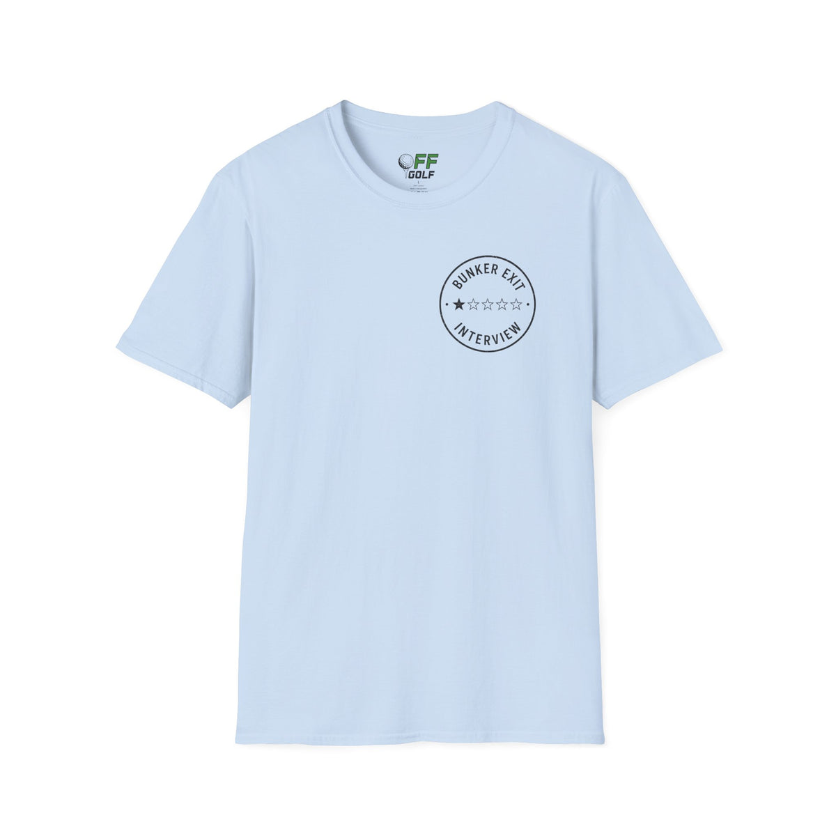 Bunker Exit Interview T-Shirt — Minimal Badge Graphic Tee (16 Colors)