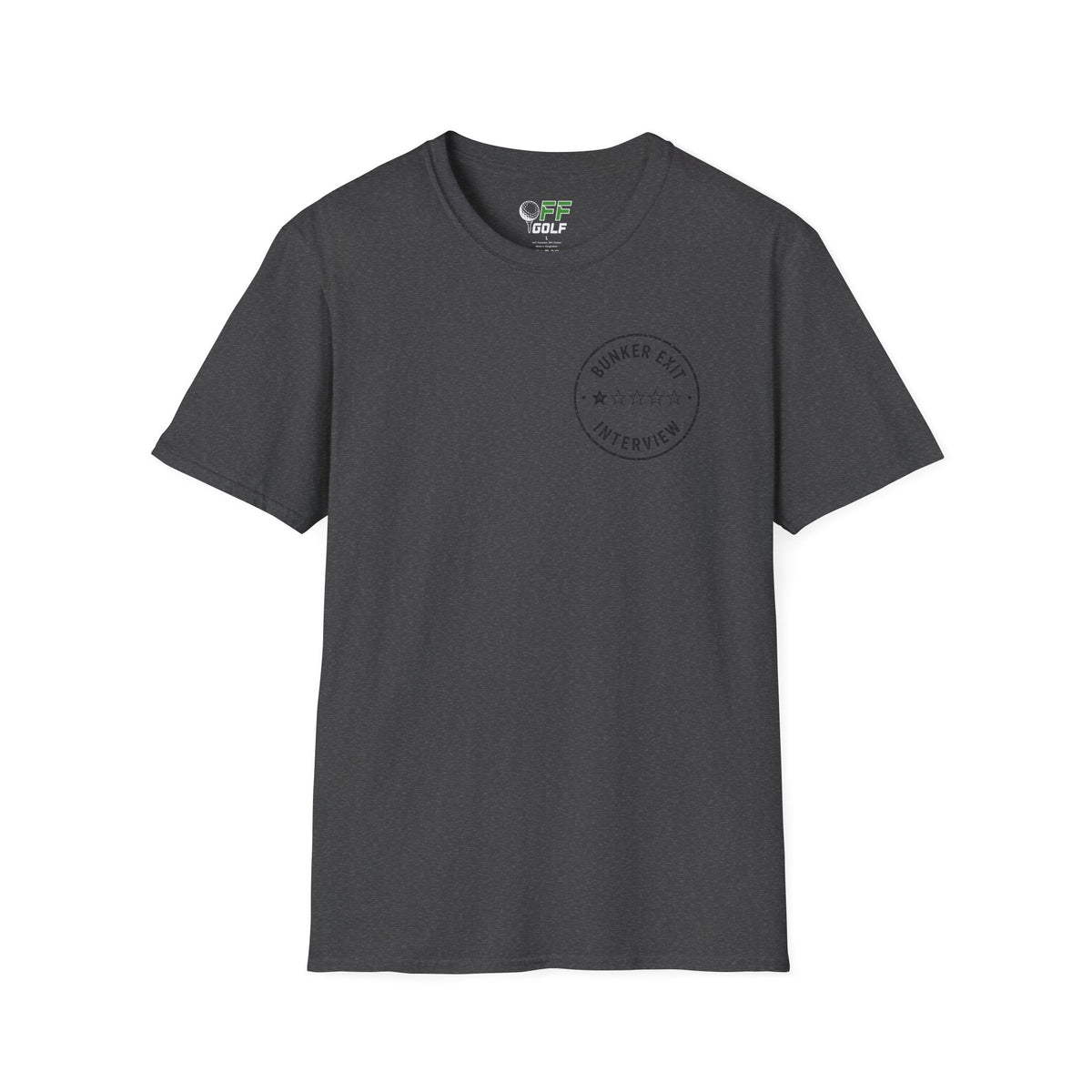 Bunker Exit Interview T-Shirt — Minimal Badge Graphic Tee (16 Colors)