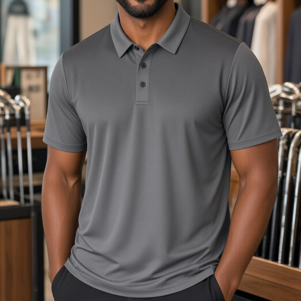 Grey Polo Shirt — Men's Everyday Performance Polo Shirt