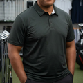 Golf Polo Shirt — Classic Black Performance Polo Shirt