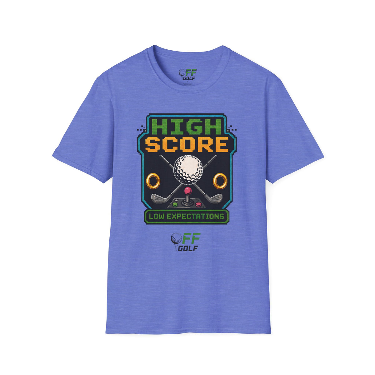 Golf T-Shirt — "High Score" Retro Arcade Pinball Golfing Tee (16 colors)