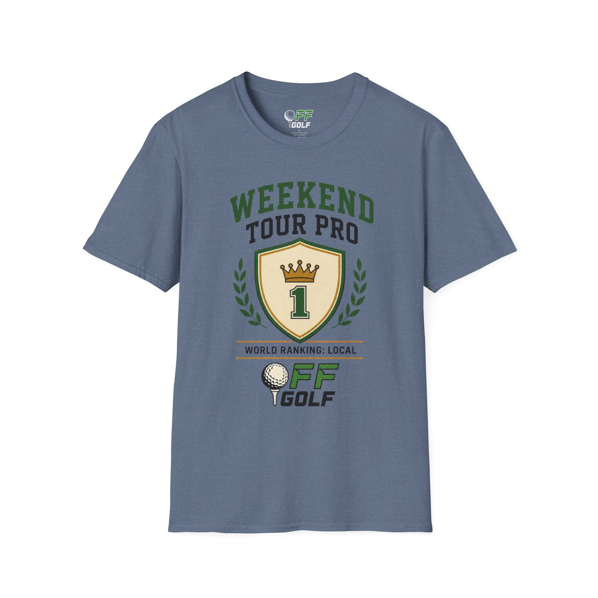 Weekend Tour Pro Golf T-Shirt — "Weekend Tour Pro" Crest Tee for Casual Golfers (16 colors)