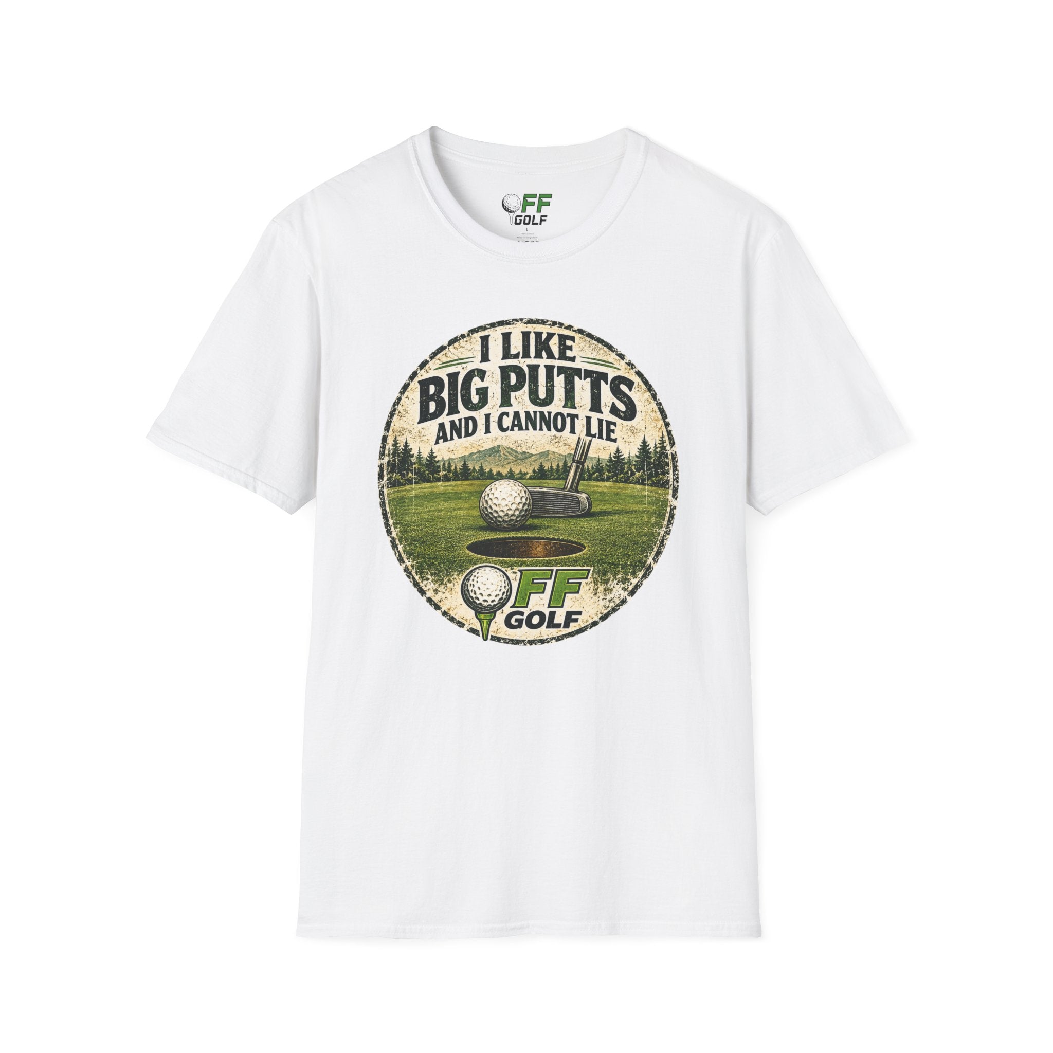 Golf T-Shirt — "I Like Big Putts and I Cannot Lie" Funny Golfing Tee (16 colors)