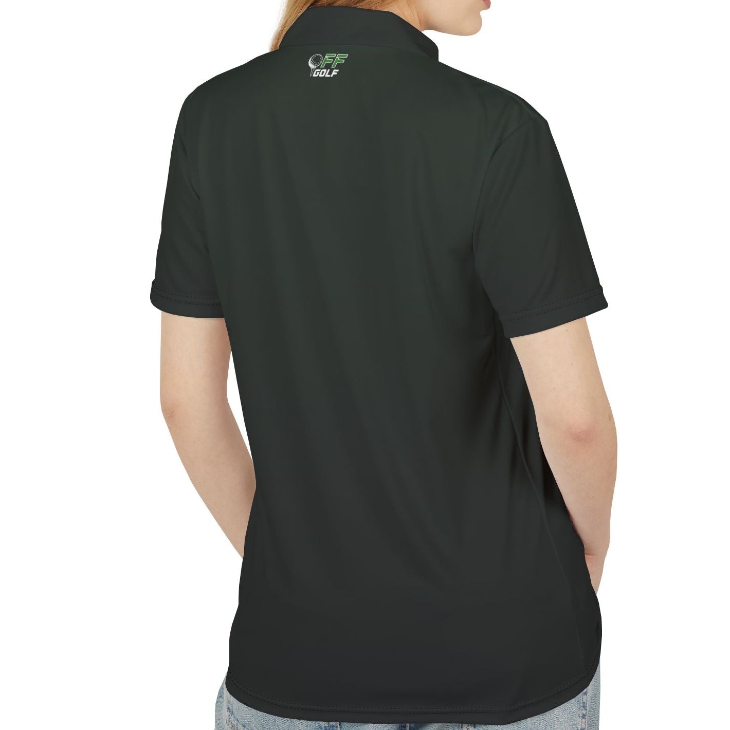 Golf Polo Shirt — Classic Black Performance Polo Shirt