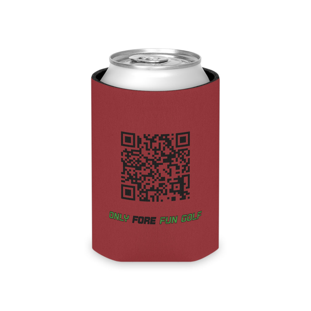 Can Cooler — 'Take the Fun Seriously' Beverage Cooler with QR Code Design - Red