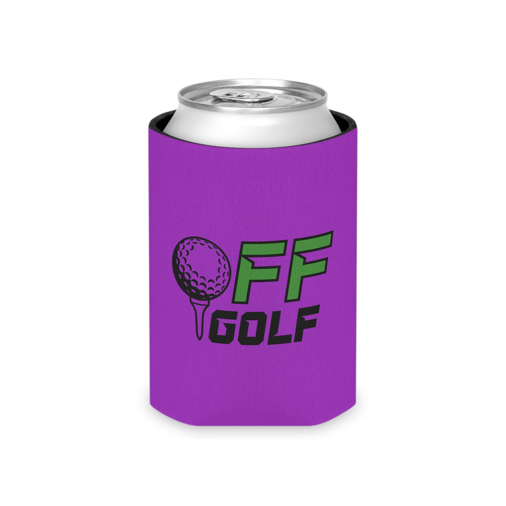 Regular and Slim Can Cooler — "Only Fore Fun Golf" QR Code Beverage Cooler - Purple