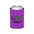 Regular and Slim Can Cooler — "Only Fore Fun Golf" QR Code Beverage Cooler - Purple