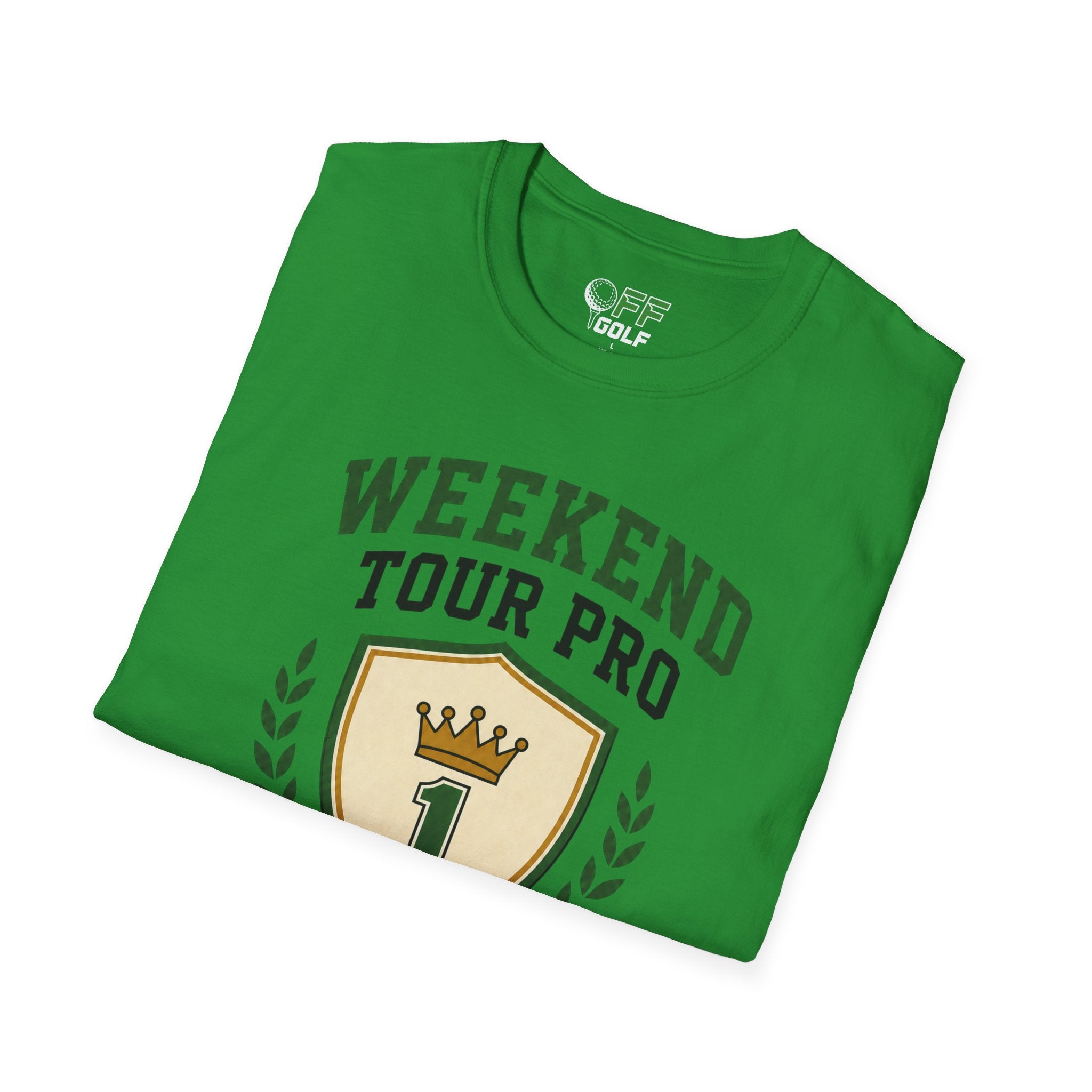 Weekend Tour Pro Golf T-Shirt — "Weekend Tour Pro" Crest Tee for Casual Golfers (16 colors)