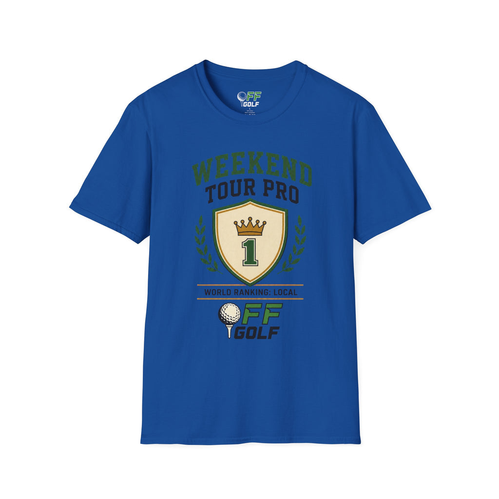 Weekend Tour Pro Golf T-Shirt — "Weekend Tour Pro" Crest Tee for Casual Golfers (16 colors)