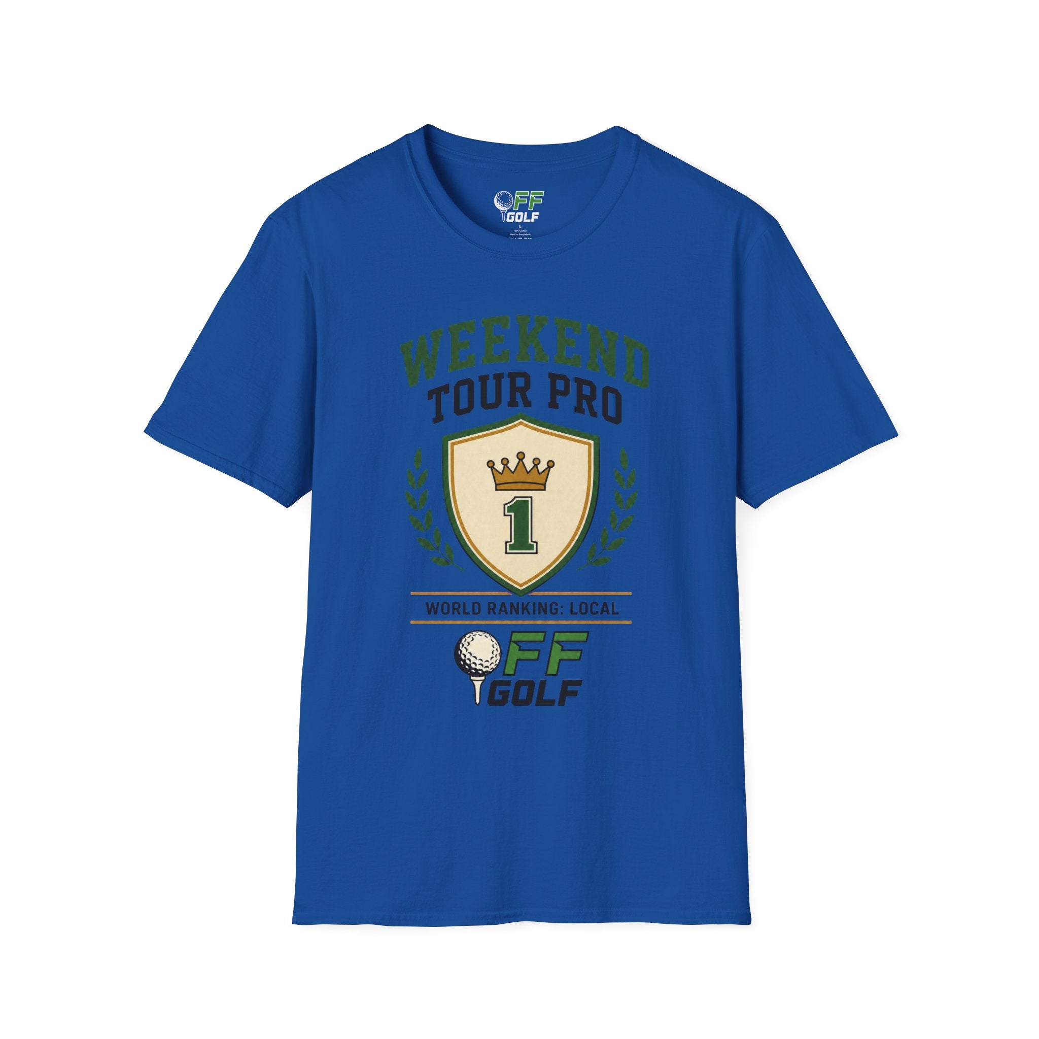 Weekend Tour Pro Golf T-Shirt — "Weekend Tour Pro" Crest Tee for Casual Golfers (16 colors)