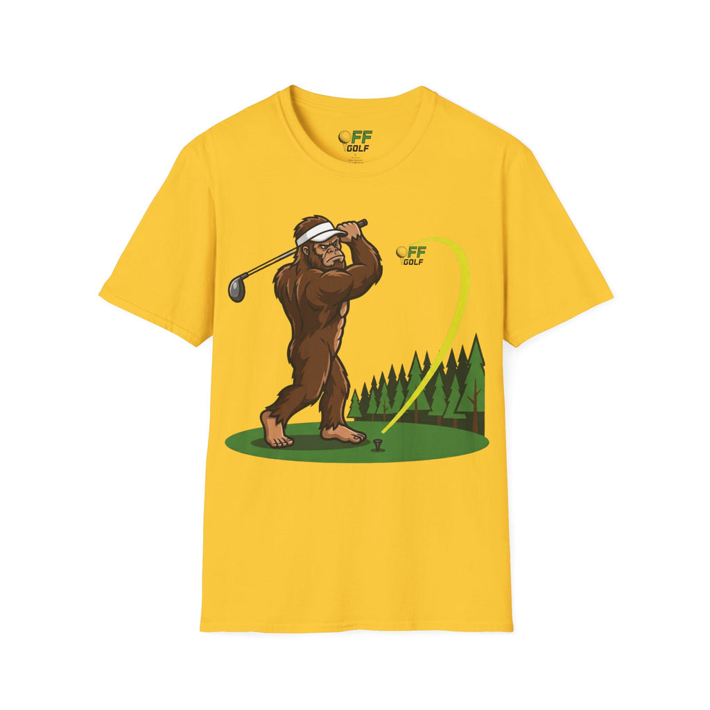Sasquatch Golf Graphic T-Shirt — Bigfoot Golfer Funny Tee (16 colors)