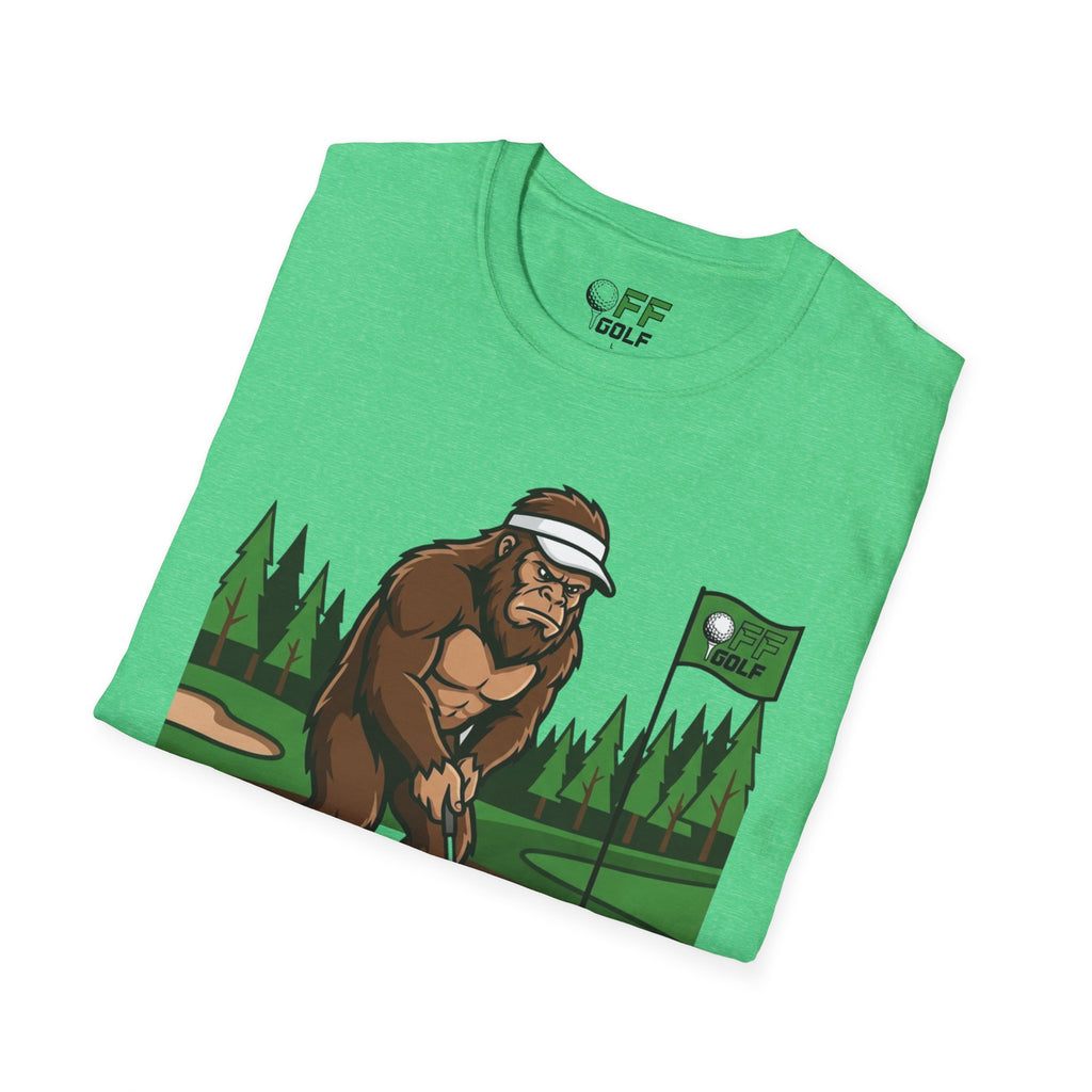 Bigfoot Golfer T-Shirt — Funny Sasquatch Putting Design Tee (16 colors)
