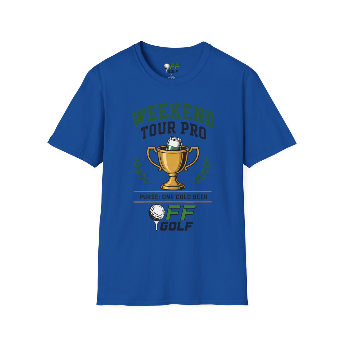 Weekend Tour Pro T-Shirt — Golf Trophy & Beer Graphic (16 Colors)