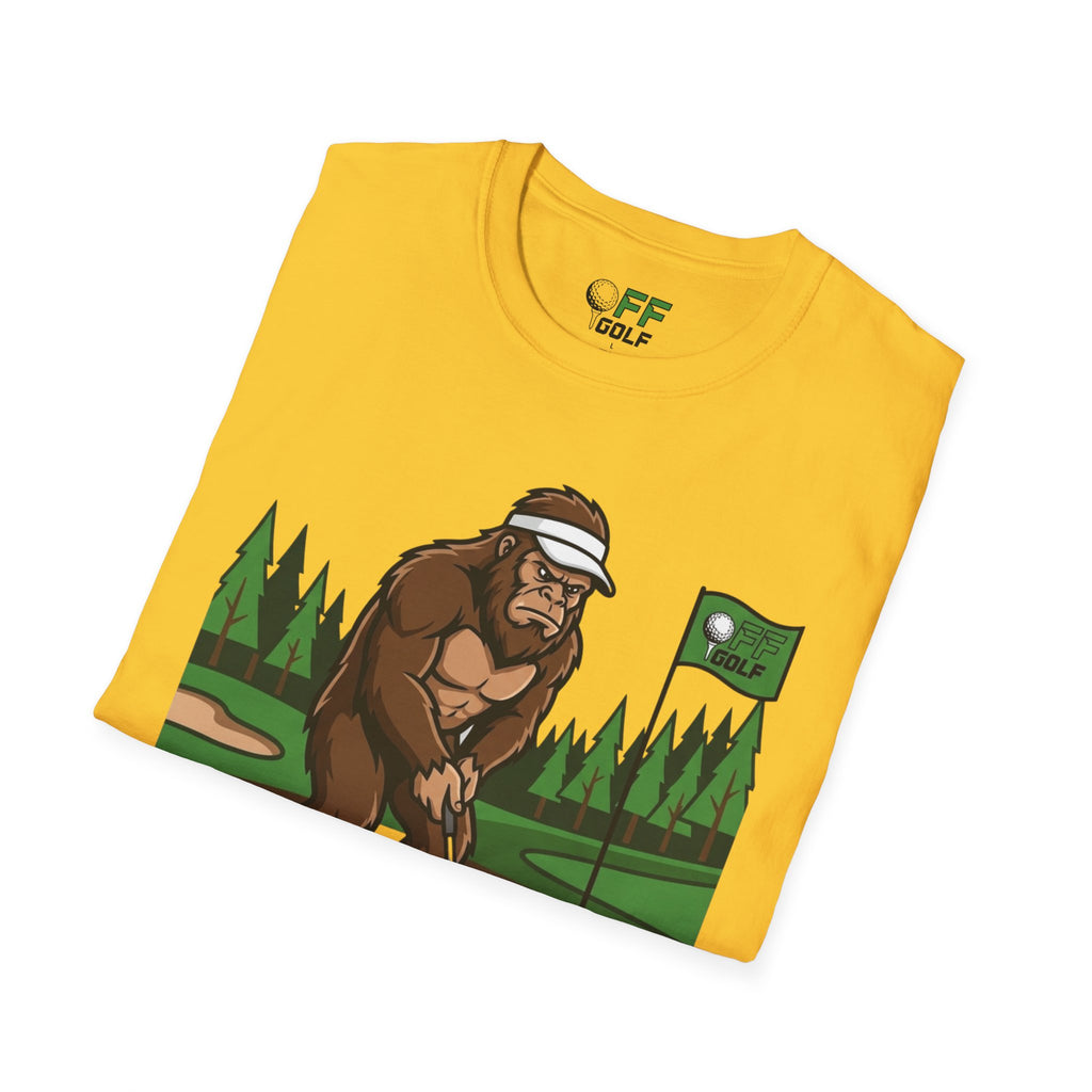 Bigfoot Golfer T-Shirt — Funny Sasquatch Putting Design Tee (16 colors)