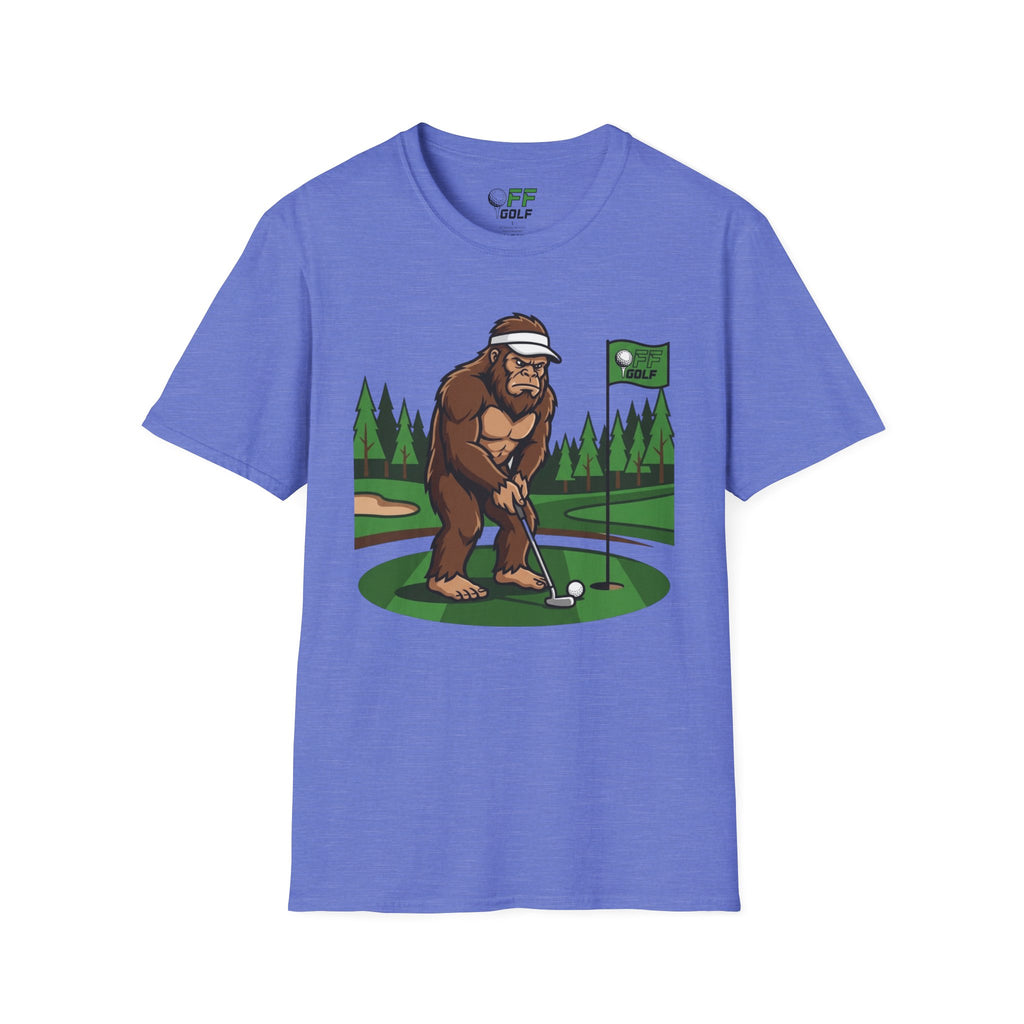 Bigfoot Golfer T-Shirt — Funny Sasquatch Putting Design Tee (16 colors)