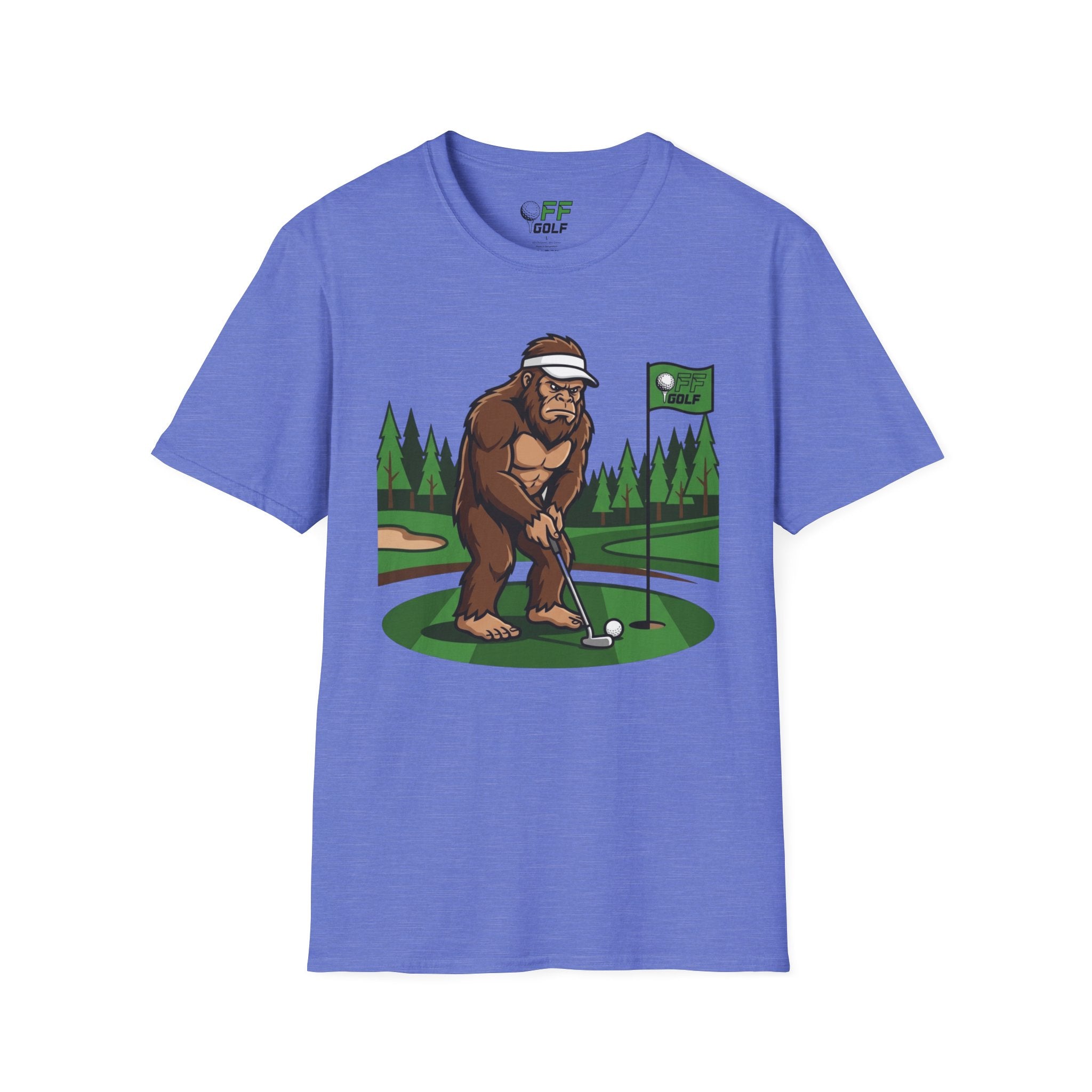Bigfoot Golfer T-Shirt — Funny Sasquatch Putting Design Tee (16 colors)