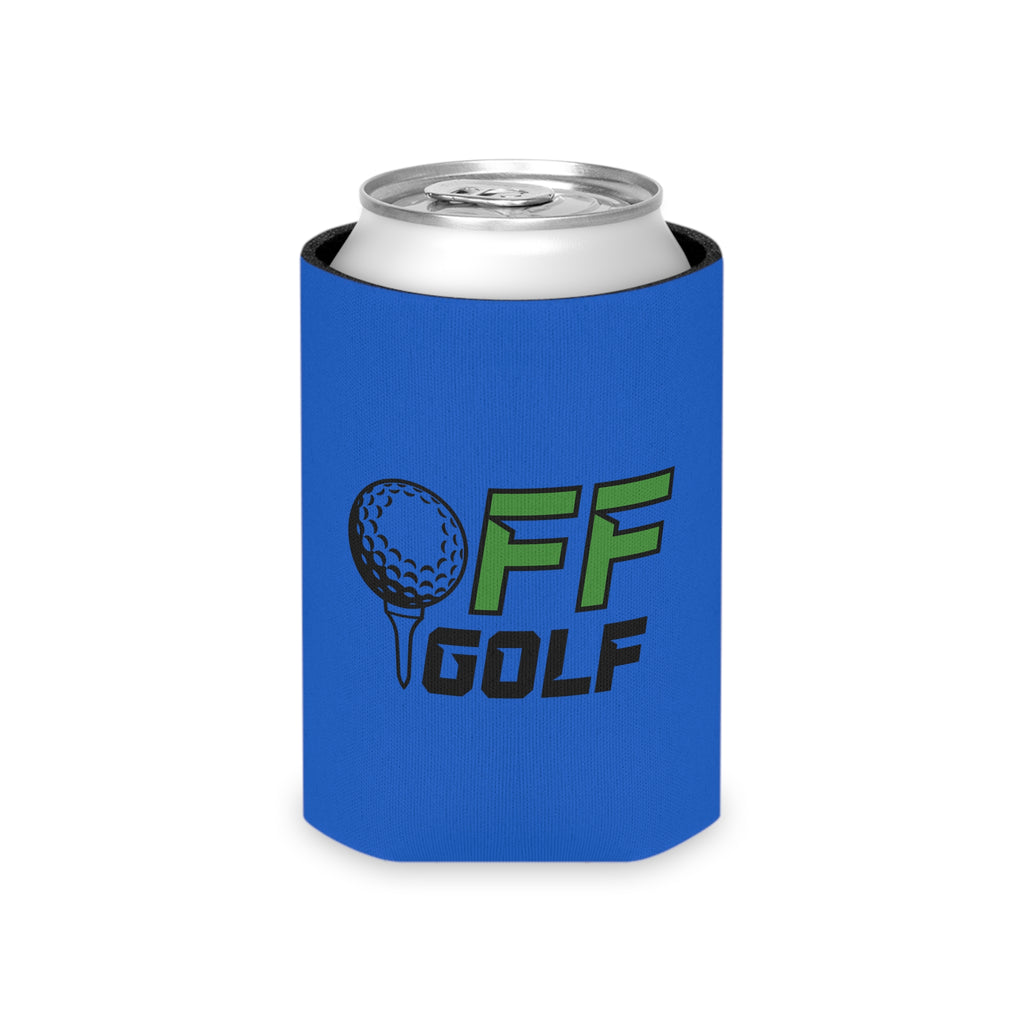 Off Golf Can Cooler — "Only Fore Fun Golf" QR Code Beverage Cooler - Blue