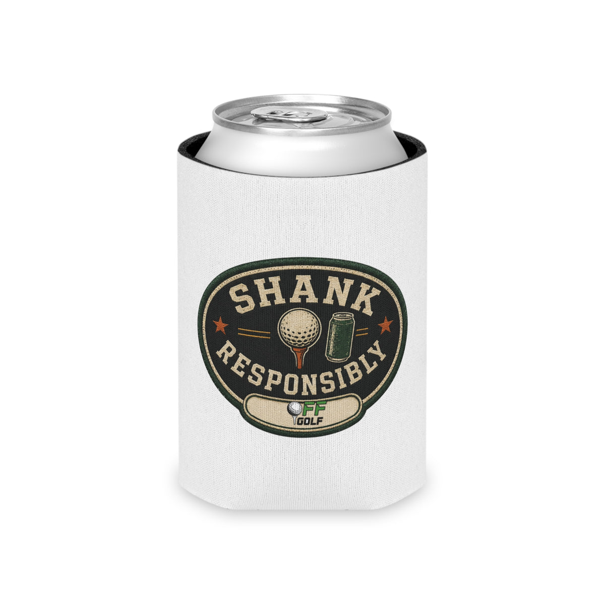 Regular or Slim Can Cooler — 'Shank Responsibly' Beverage Cooler - White