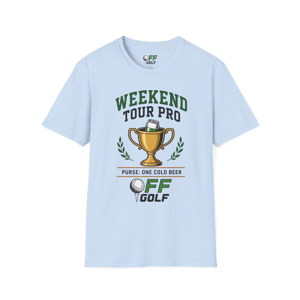 Weekend Tour Pro T-Shirt — Golf Trophy & Beer Graphic (16 Colors)