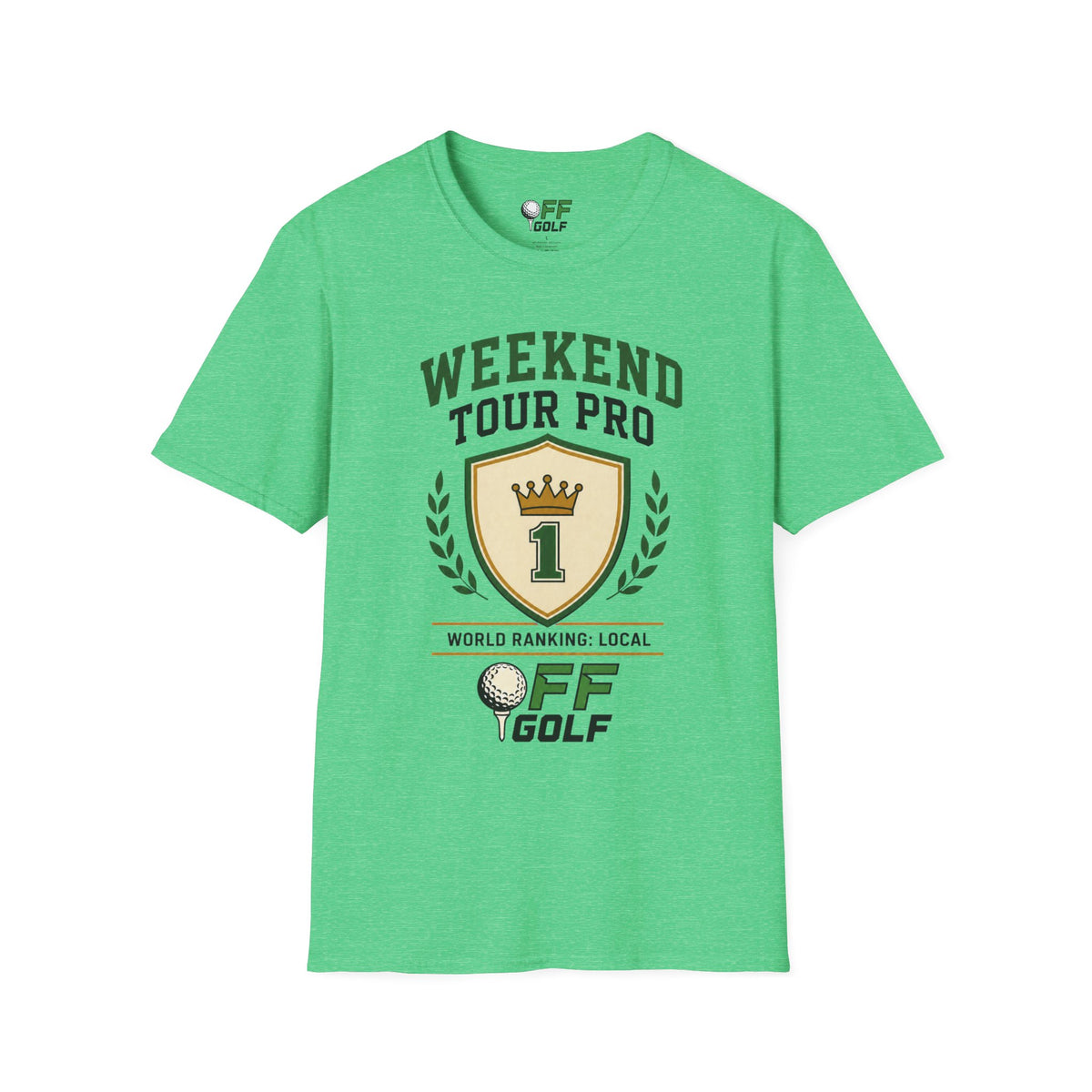 Weekend Tour Pro Golf T-Shirt — "Weekend Tour Pro" Crest Tee for Casual Golfers (16 colors)