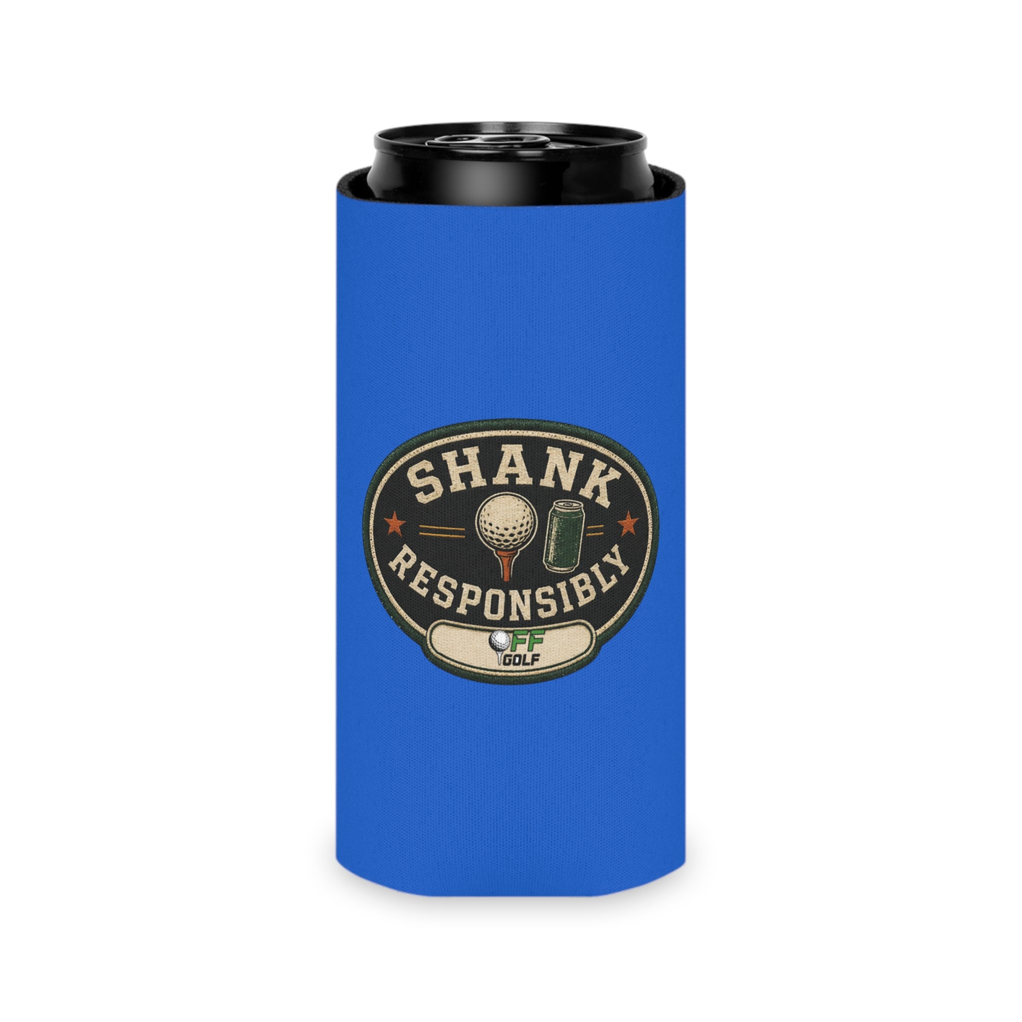 Regular or Slim Can Cooler — 'Shank Responsibly' Beverage Cooler - Blue