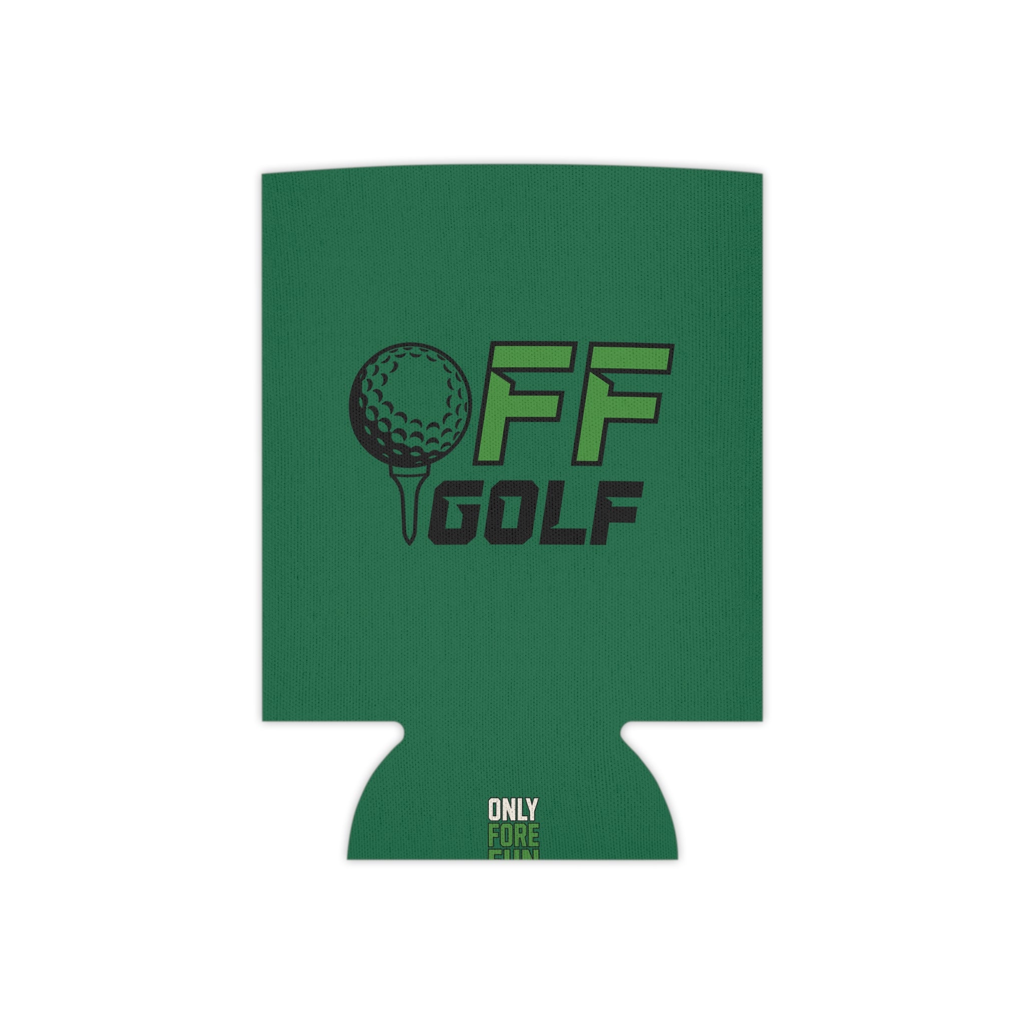 Can Cooler — "Only Fore Fun Golf" QR Code Beverage Cooler - Green