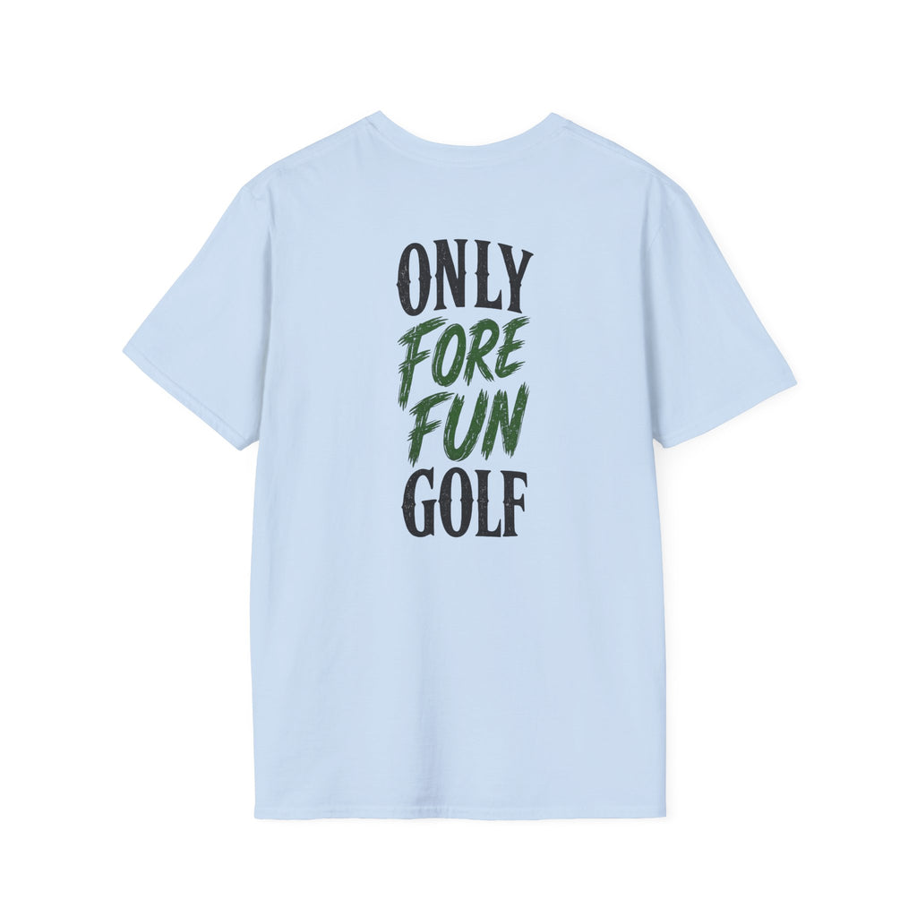Alien Golf Retro Sunset T-Shirt — "Good Vibes & Bogeys" (16 colors)