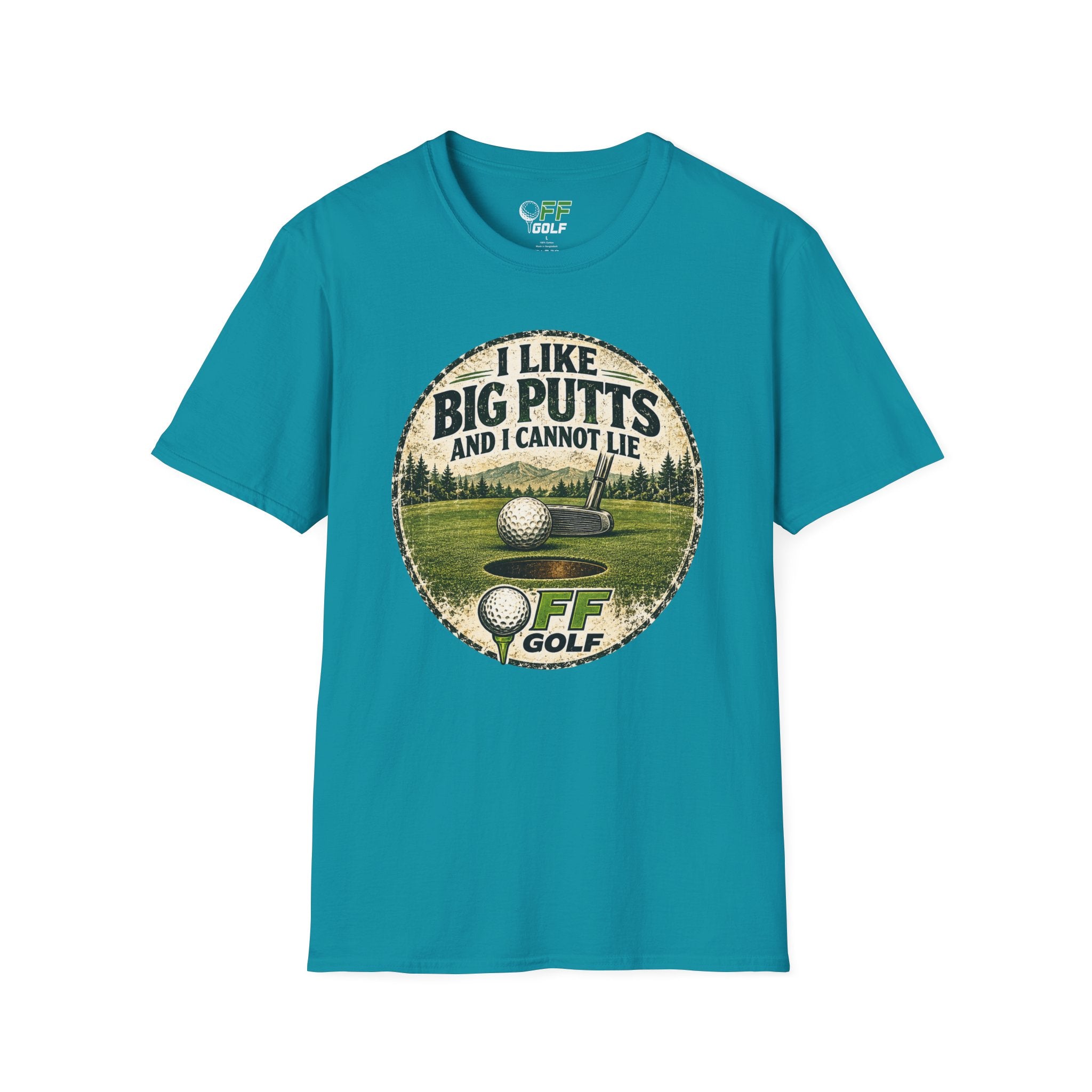 Golf T-Shirt — "I Like Big Putts and I Cannot Lie" Funny Golfing Tee (16 colors)