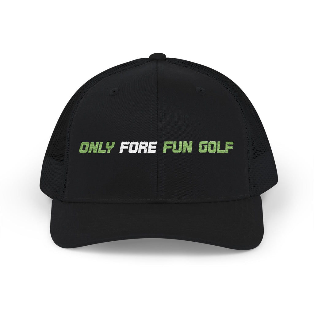Golf Trucker Cap — "Only Fore Fun Golf" Embroidered Snapback (3 colors)