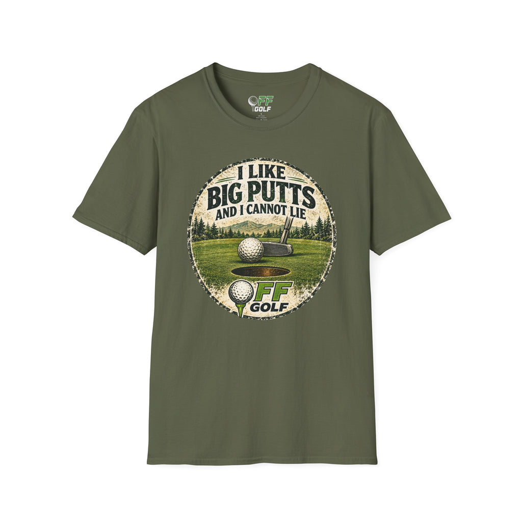Golf T-Shirt — "I Like Big Putts and I Cannot Lie" Funny Golfing Tee (16 colors)