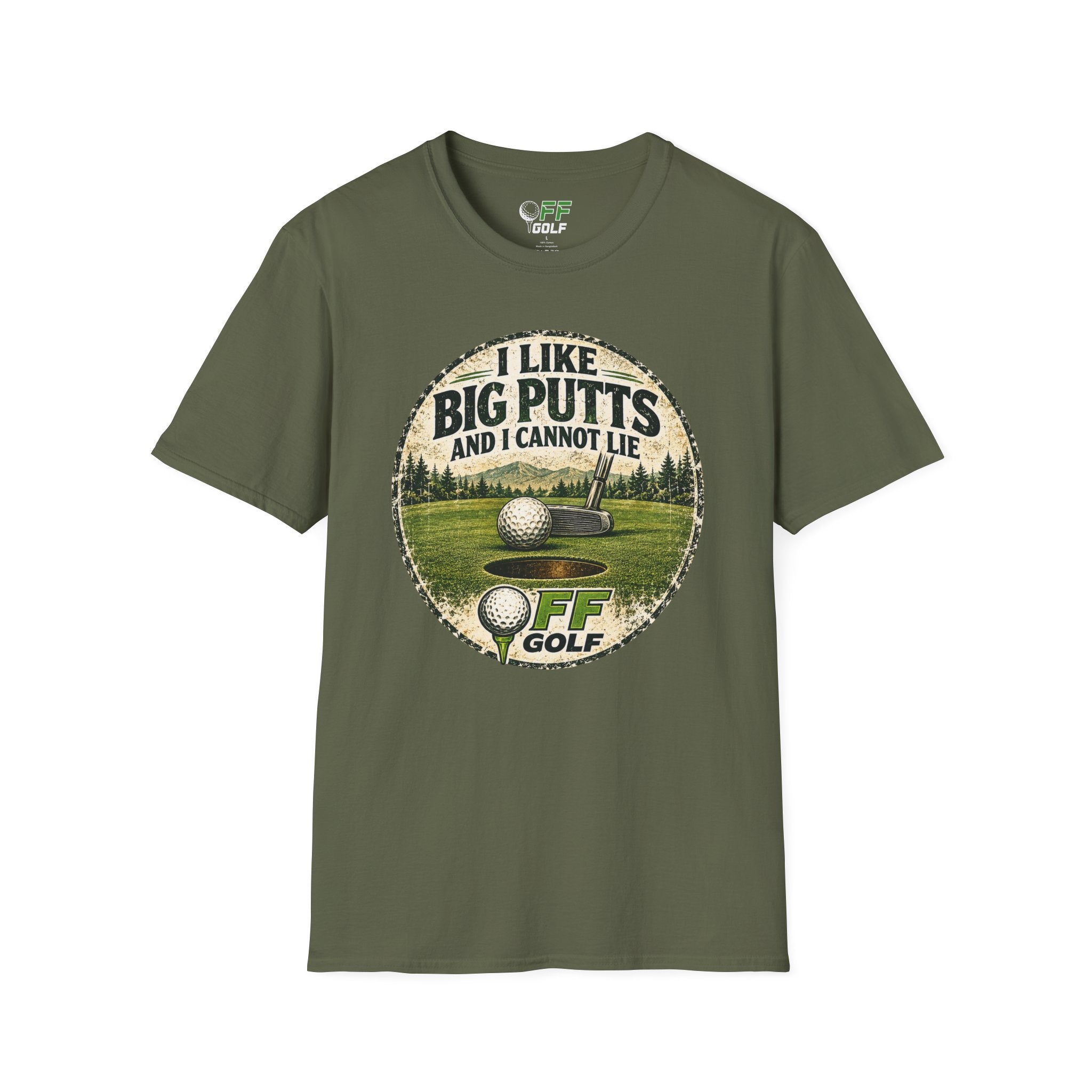 Golf T-Shirt — "I Like Big Putts and I Cannot Lie" Funny Golfing Tee (16 colors)