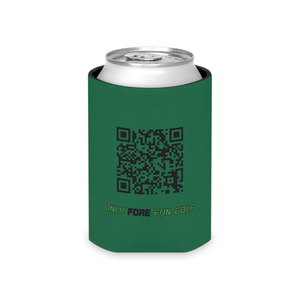 Can Cooler — 'Take the Fun Seriously' Beverage Cooler with QR Code Design - Green