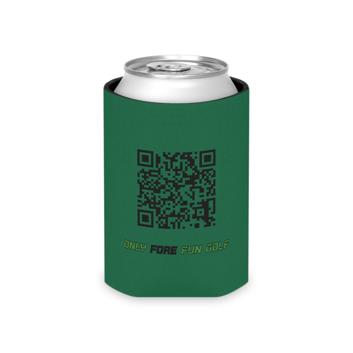 Can Cooler — 'Take the Fun Seriously' Beverage Cooler with QR Code Design - Green