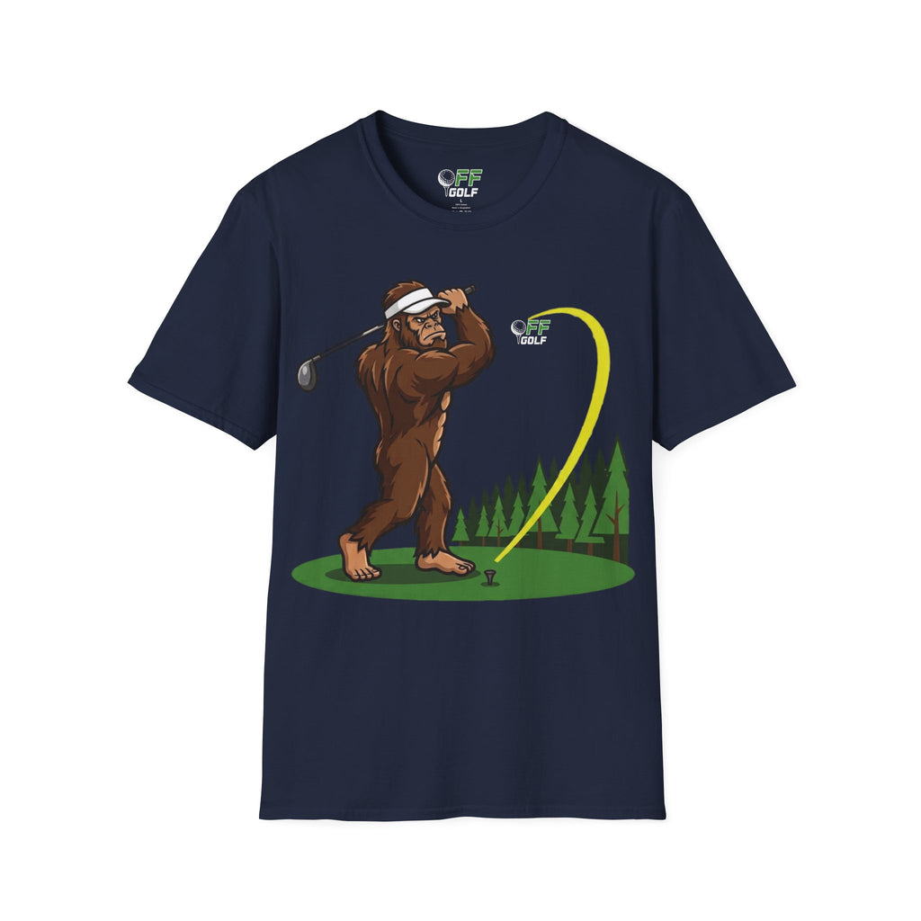 Sasquatch Golf Graphic T-Shirt — Bigfoot Golfer Funny Tee (16 colors)