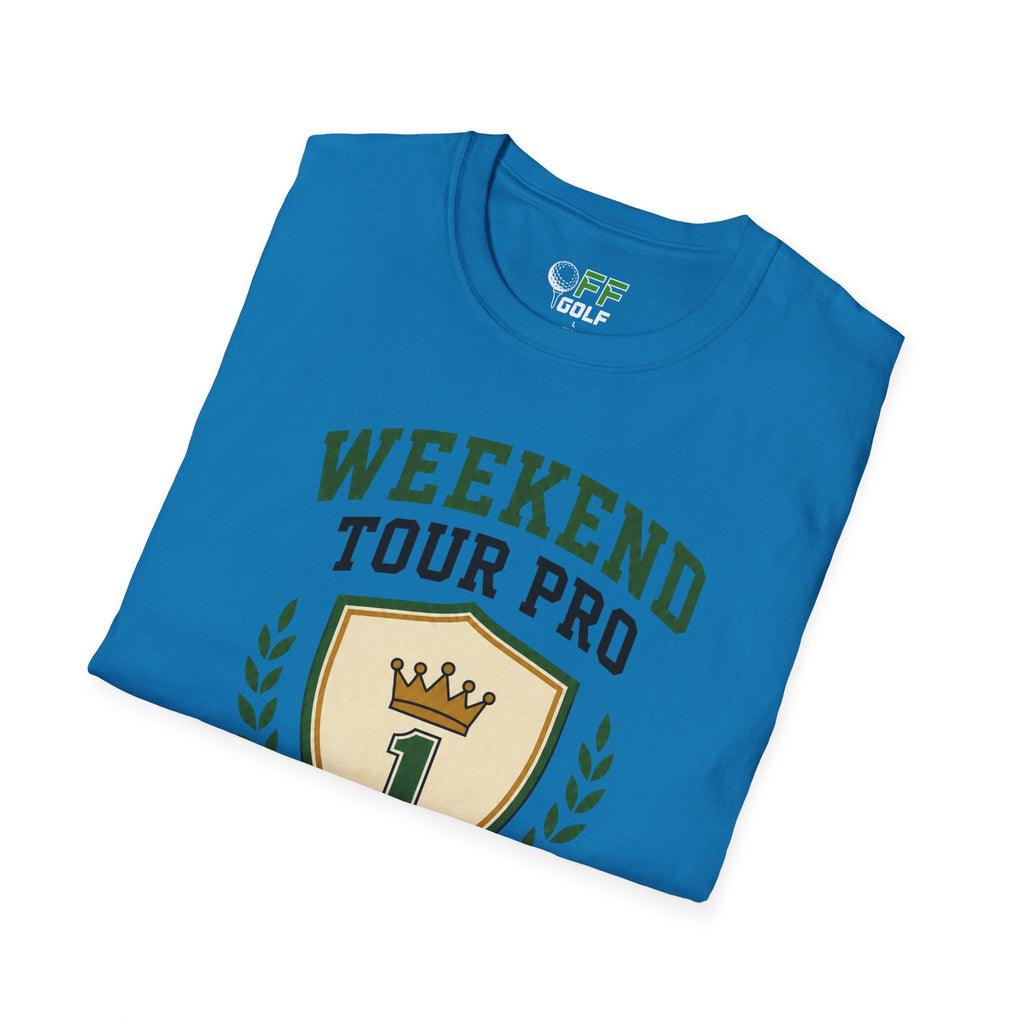 Weekend Tour Pro Golf T-Shirt — "Weekend Tour Pro" Crest Tee for Casual Golfers (16 colors)