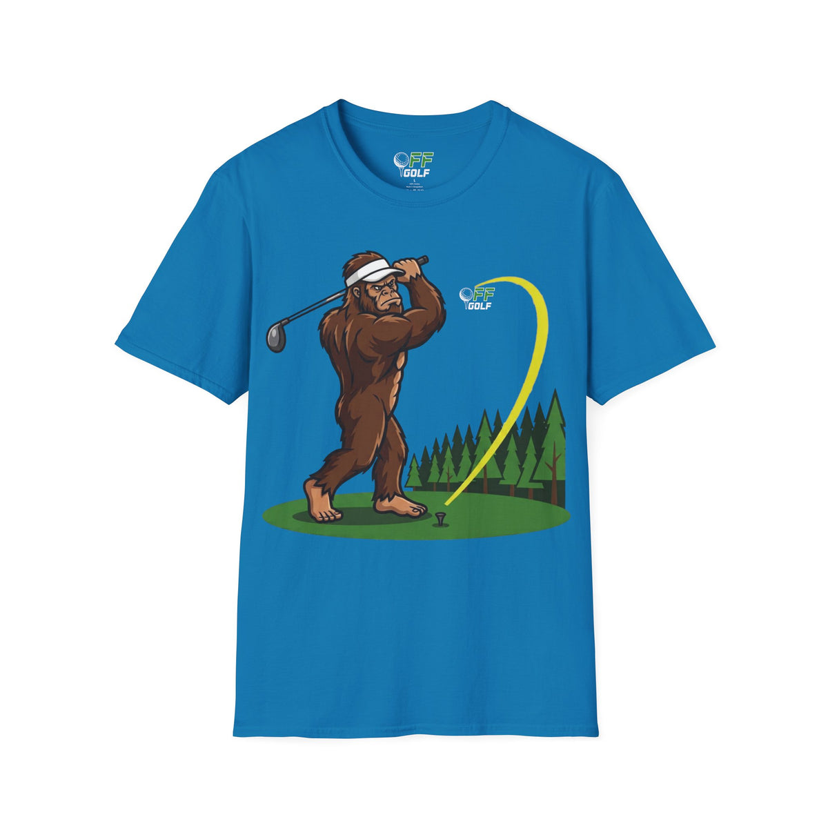 Sasquatch Golf Graphic T-Shirt — Bigfoot Golfer Funny Tee (16 colors)