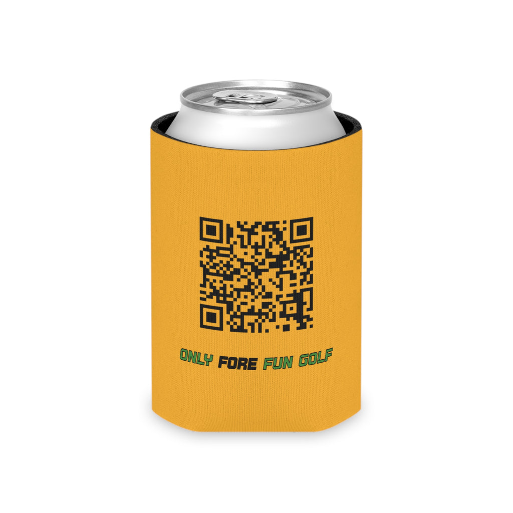 Can Cooler — 'Take the Fun Seriously' Beverage Cooler with QR Code Design - Gold