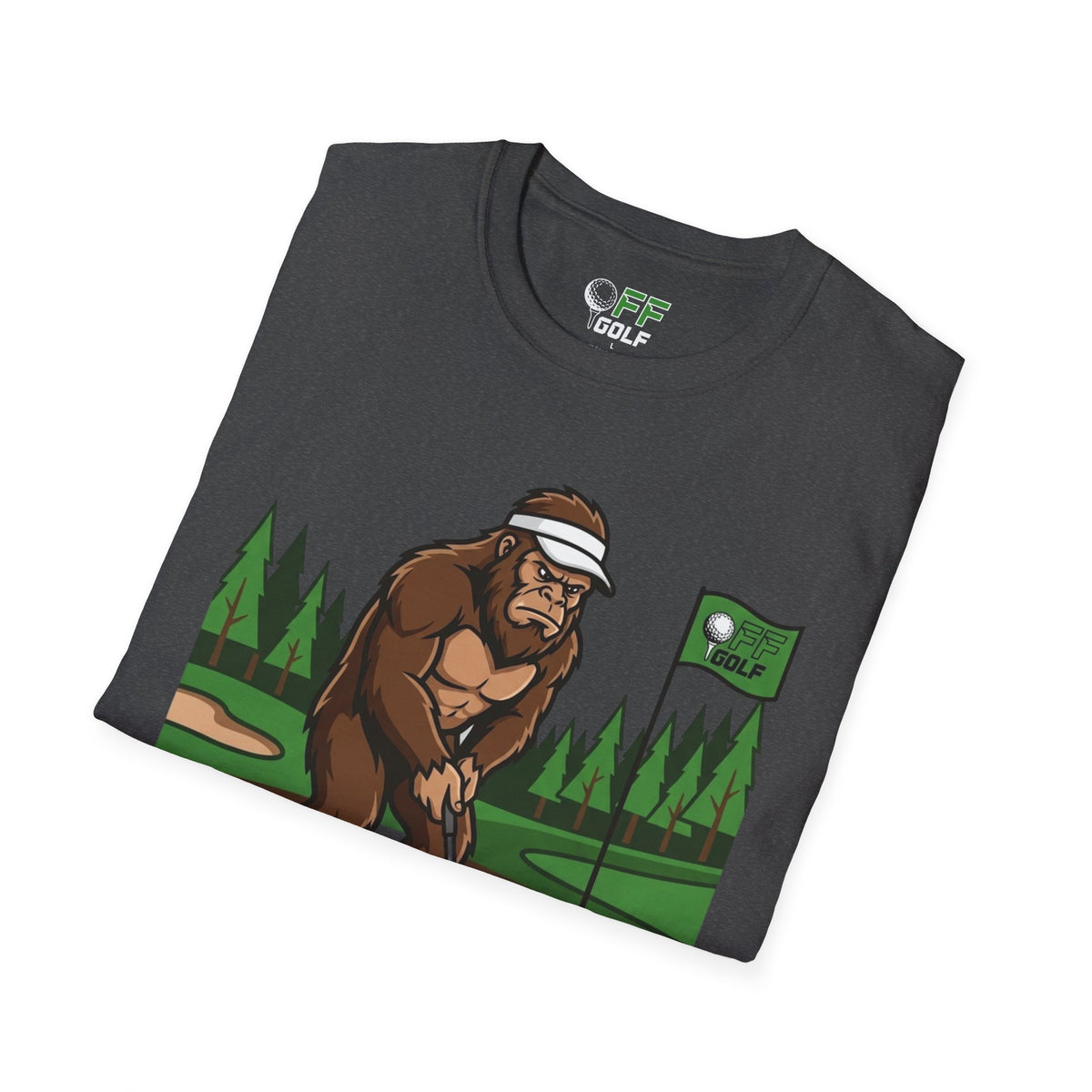 Bigfoot Golfer T-Shirt — Funny Sasquatch Putting Design Tee (16 colors)