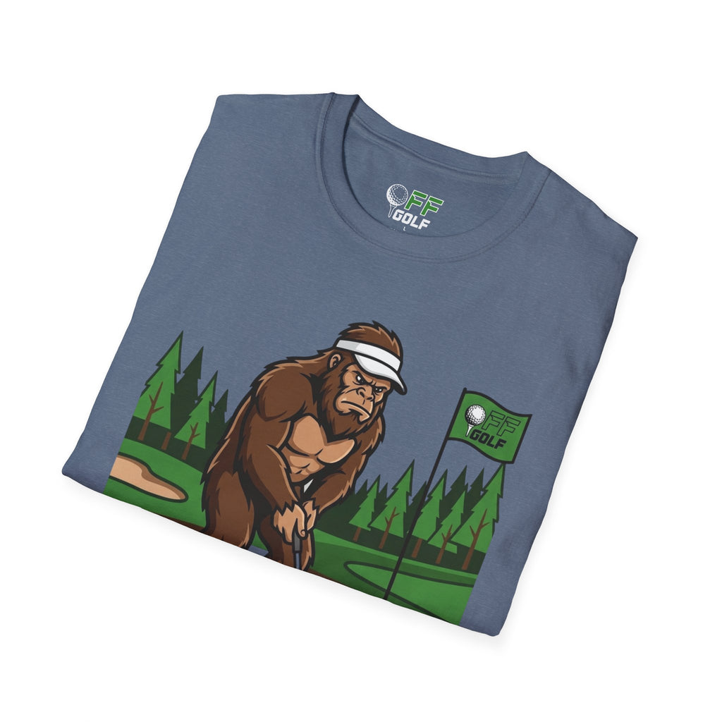 Bigfoot Golfer T-Shirt — Funny Sasquatch Putting Design Tee (16 colors)
