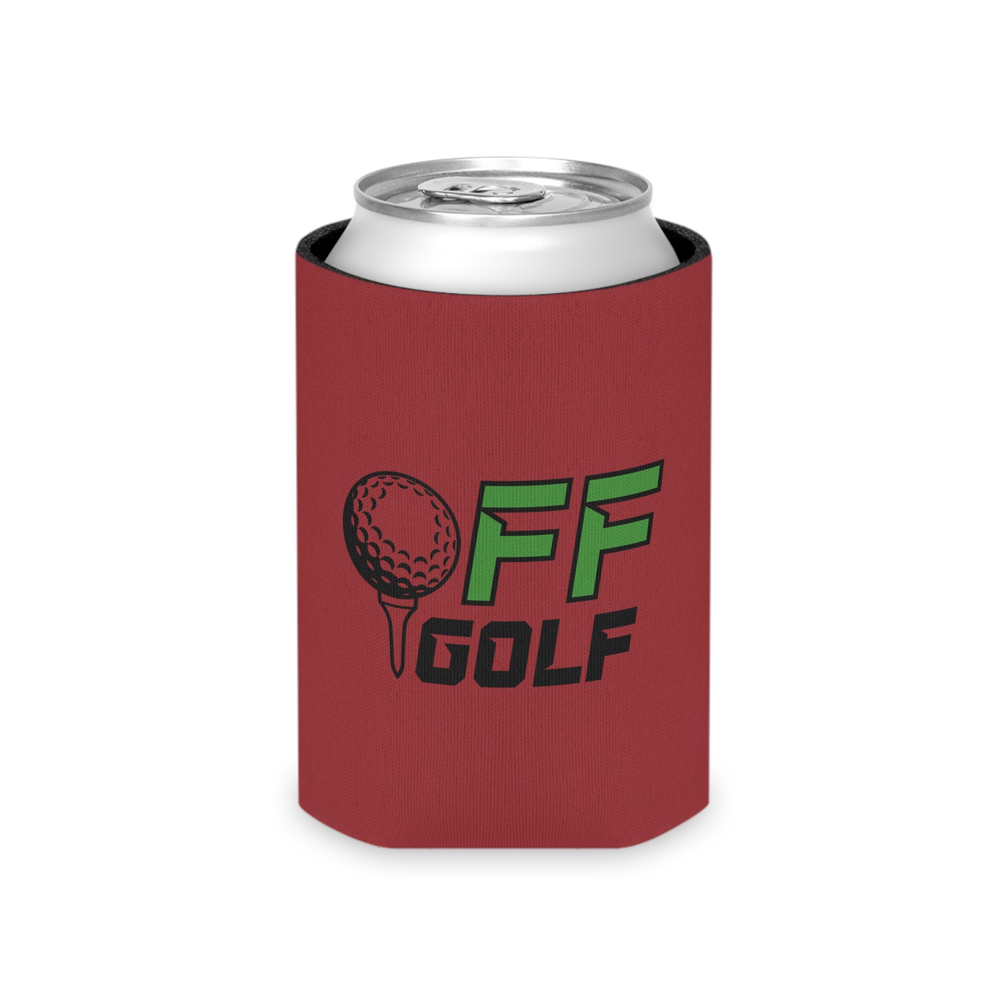 Can Cooler — "Only Fore Fun Golf" QR Code Beverage Cooler - Red
